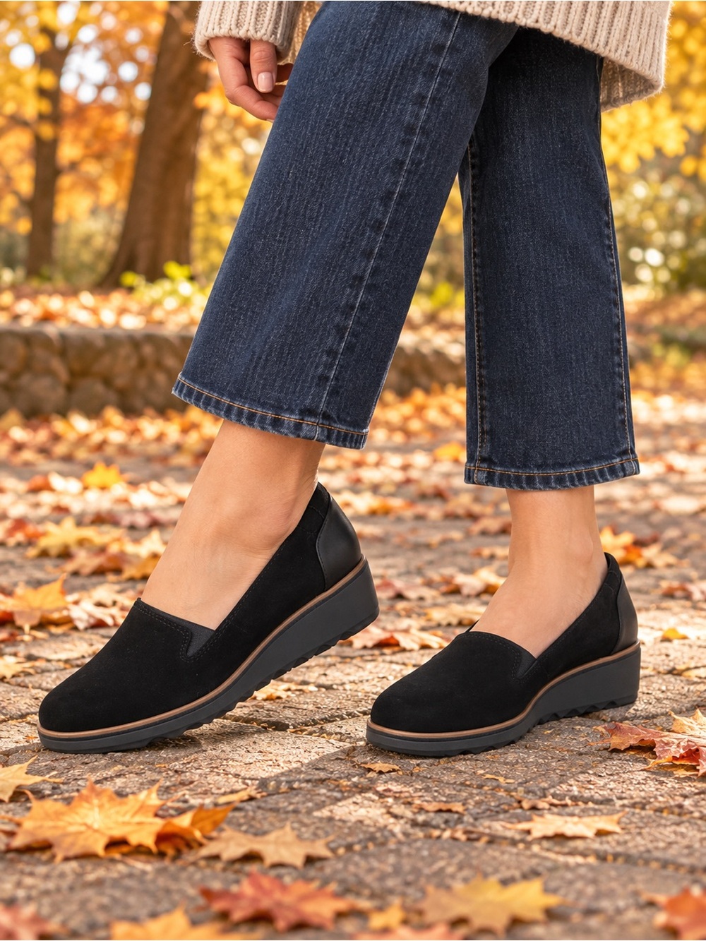 Clark’s Women’s Black Slip-On Comfort Loafers
